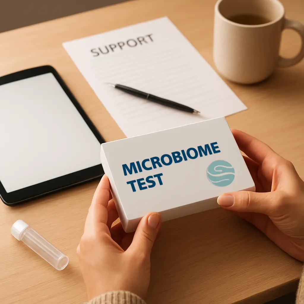 About page call to action image for Microbiome Test Canada showing clear support and test kit education