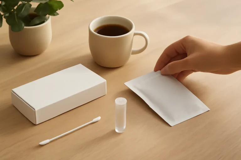 Microbiome Testing in Calgary: Online Ordering Guide page hero image showing an at-home microbiome testing scene