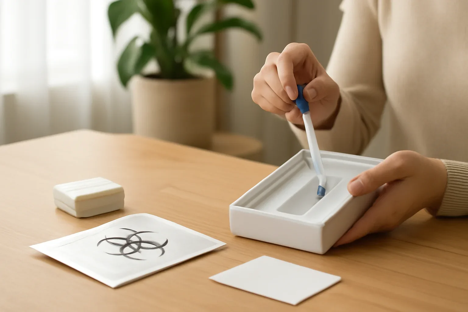 Microbiome Testing in Montreal: Online Ordering Guide page hero image showing an at-home microbiome testing scene