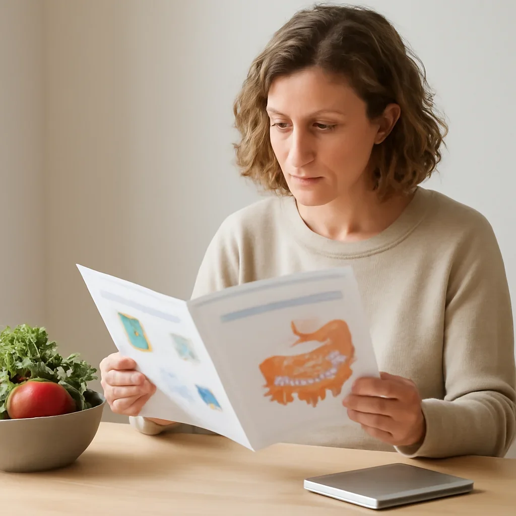Canadian customer reviewing microbiome kit shipping and sample-return instructions at home