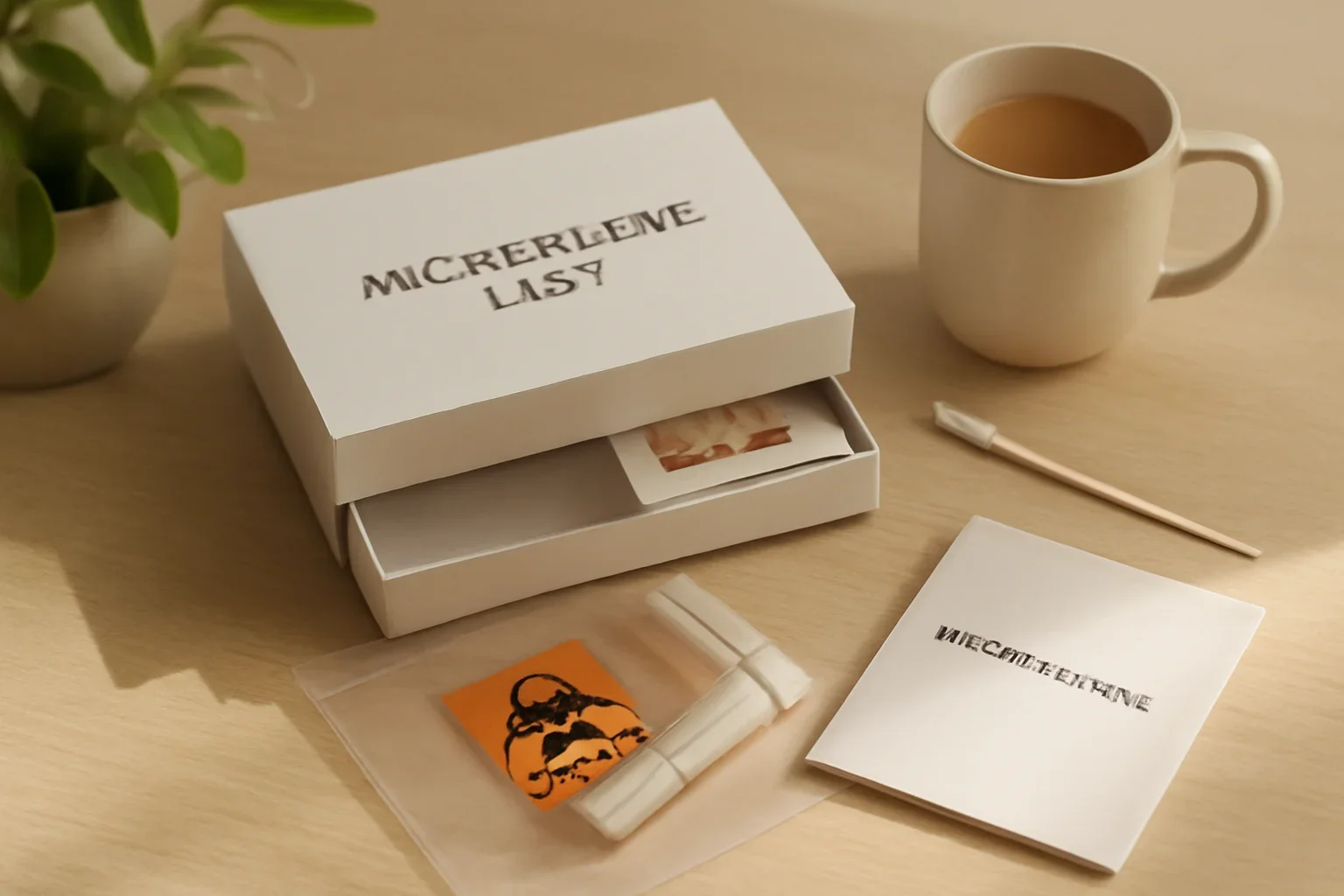Contact page hero image showing an at-home microbiome testing scene