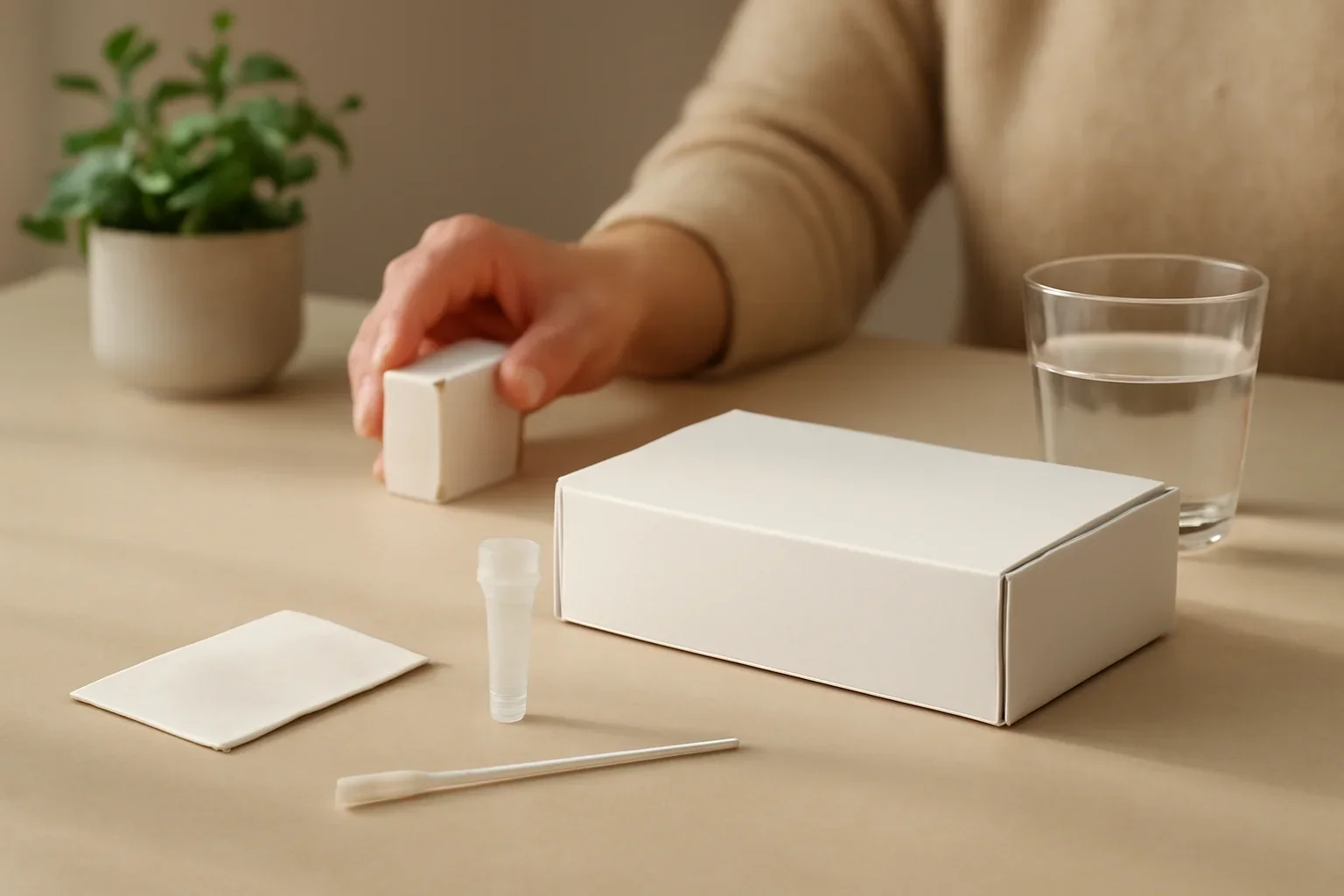 At-home gut microbiome test kit with collection materials and instructions