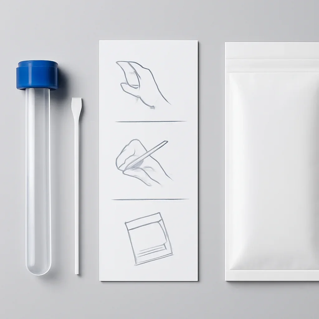 Gut microbiome test kit contents and sample collection instructions