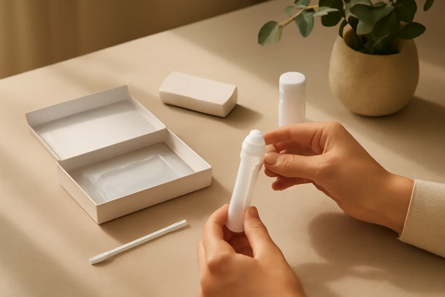 Microbiome Testing for Practitioners page hero image showing an at-home microbiome testing scene