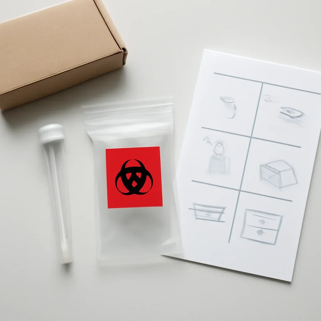 Supporting image for Test Microbiome Montréal showing kit contents and instructions