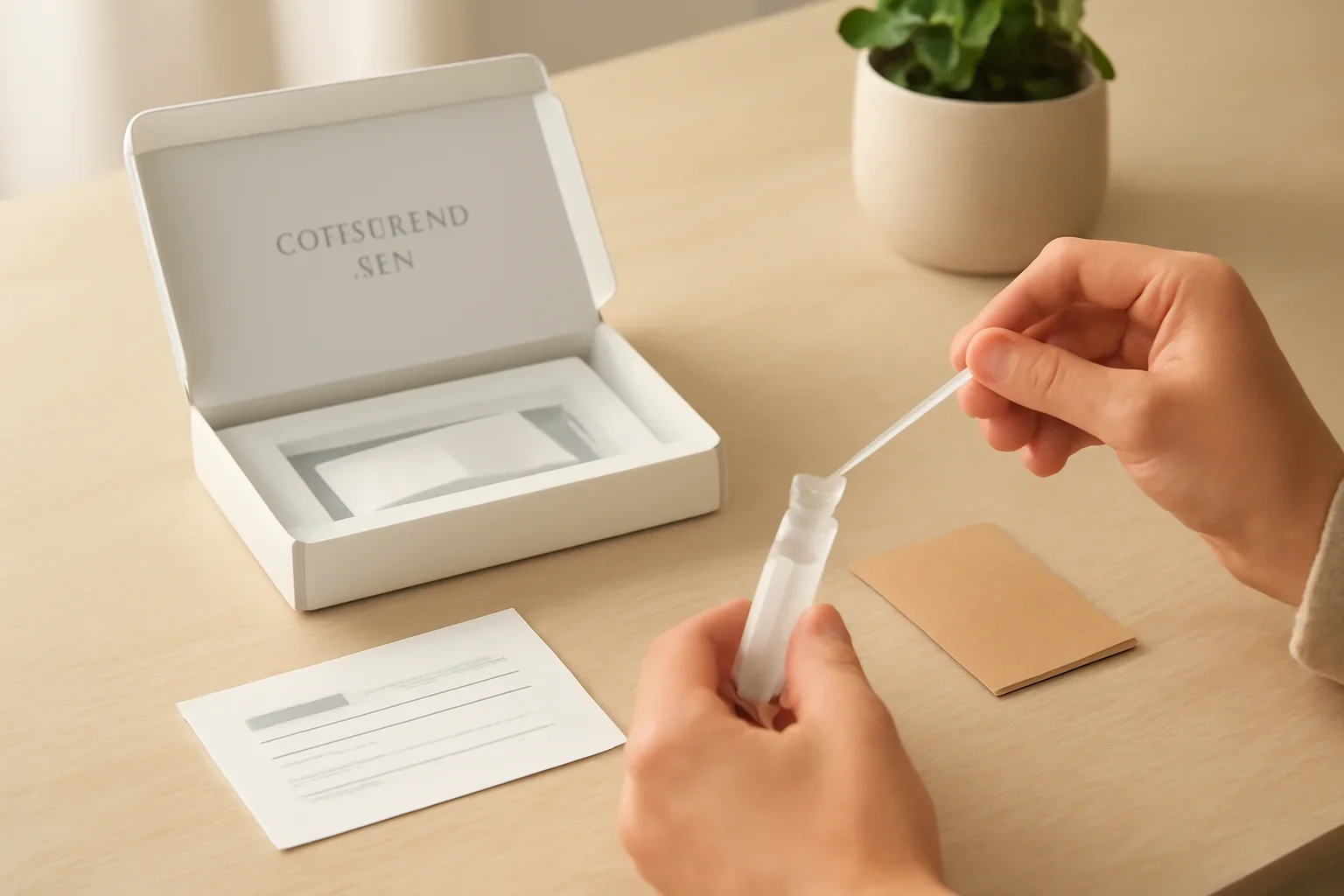 Gut Health Test Canada page hero image showing an at-home microbiome testing scene