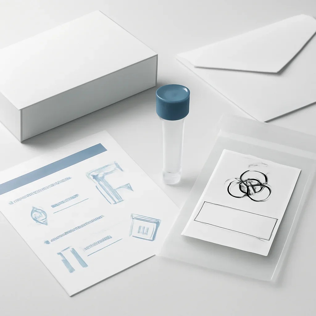 Gut microbiome test kit contents and stool sample collection instructions