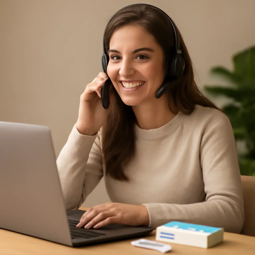 Customer ordering an at-home gut microbiome test kit online