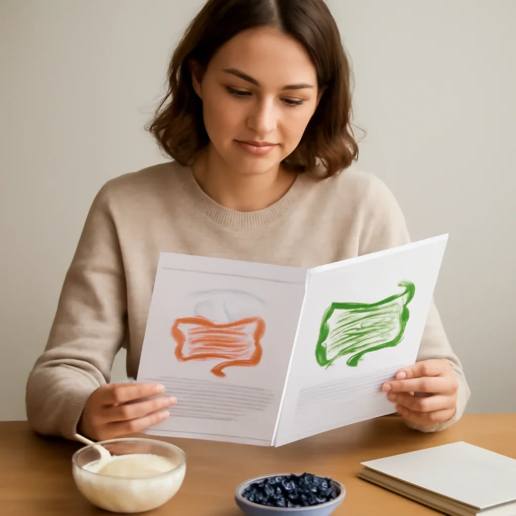 Editorial image for Prebiotics vs Probiotics illustrating gut health education in a calm everyday setting