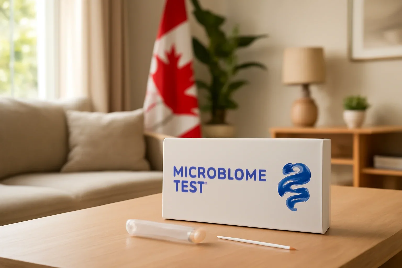 At-home microbiome test kit prepared for delivery to an Abbotsford British Columbia address