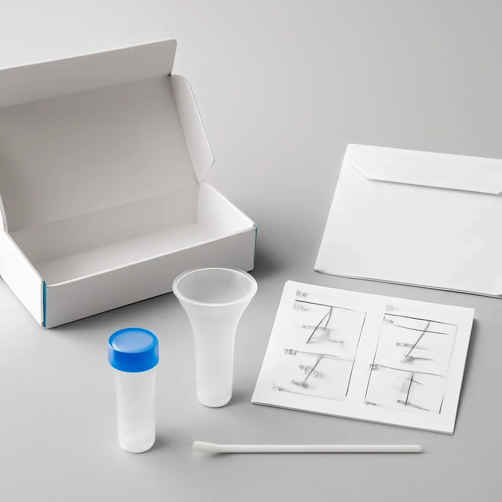 Microbiome test kit contents and home collection instructions for a Brantford resident