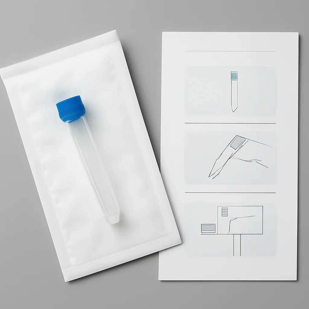 Microbiome test kit contents and at-home collection instructions for a Calgary customer