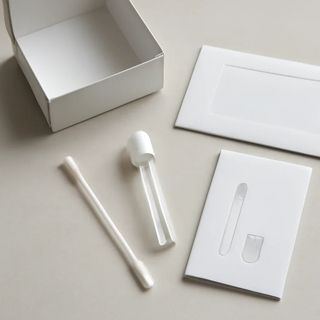 Microbiome test kit contents and at-home collection instructions for a Charlottetown customer