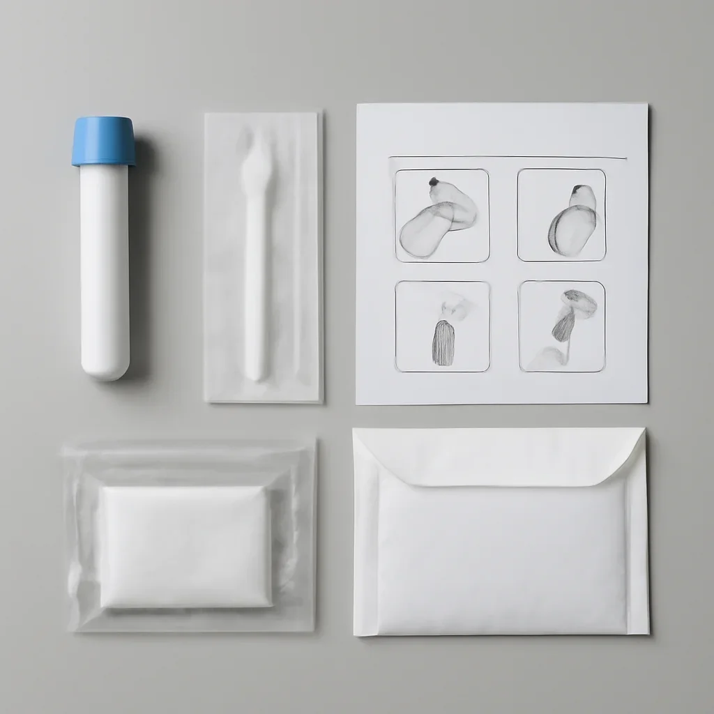 Microbiome test kit contents and at-home collection instructions for a Coquitlam customer