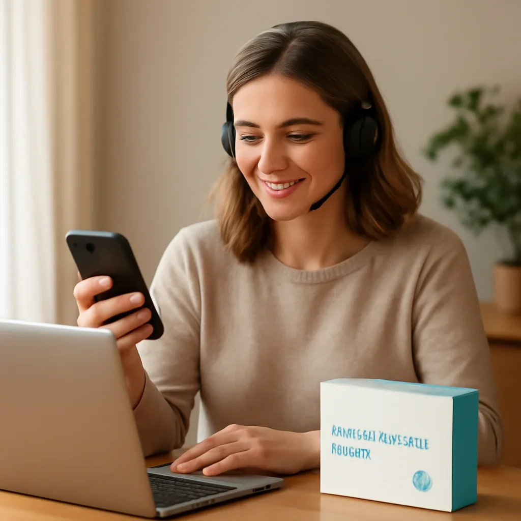 Call to action image for Microbiome Test After Antibiotics showing customer support and online ordering