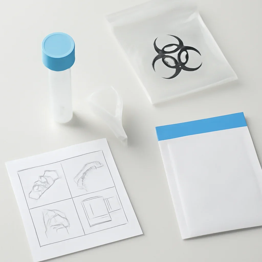 Supporting image for Microbiome Testing and Bloating showing kit contents and instructions