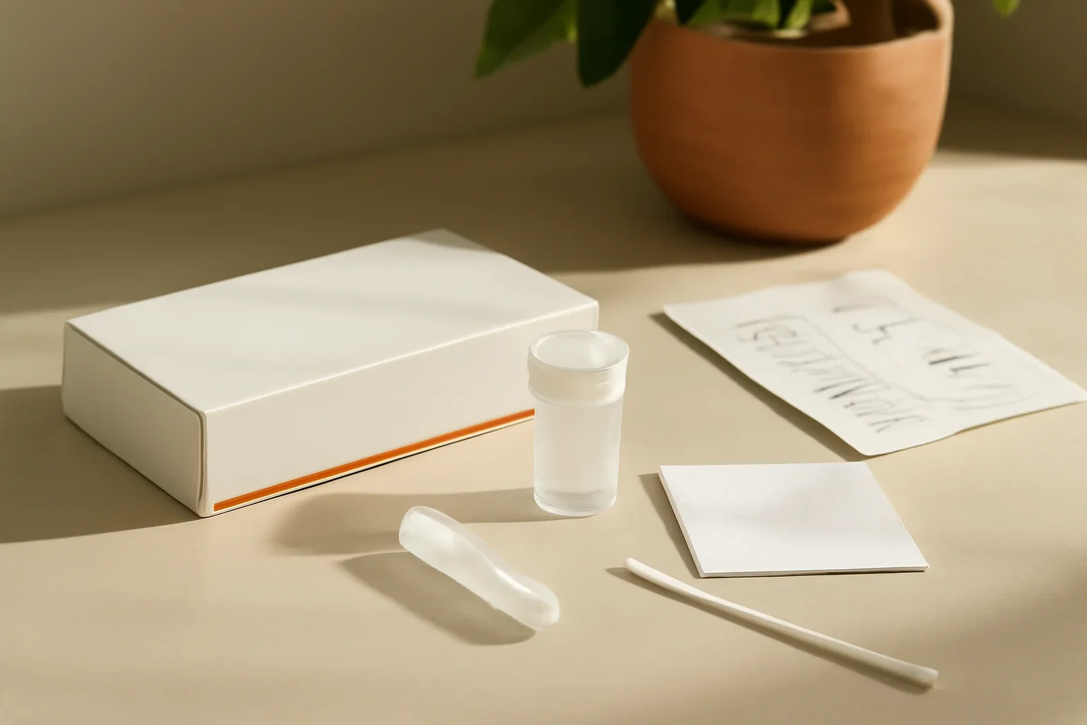 Microbiome Testing and Constipation page hero image showing an at-home microbiome testing scene