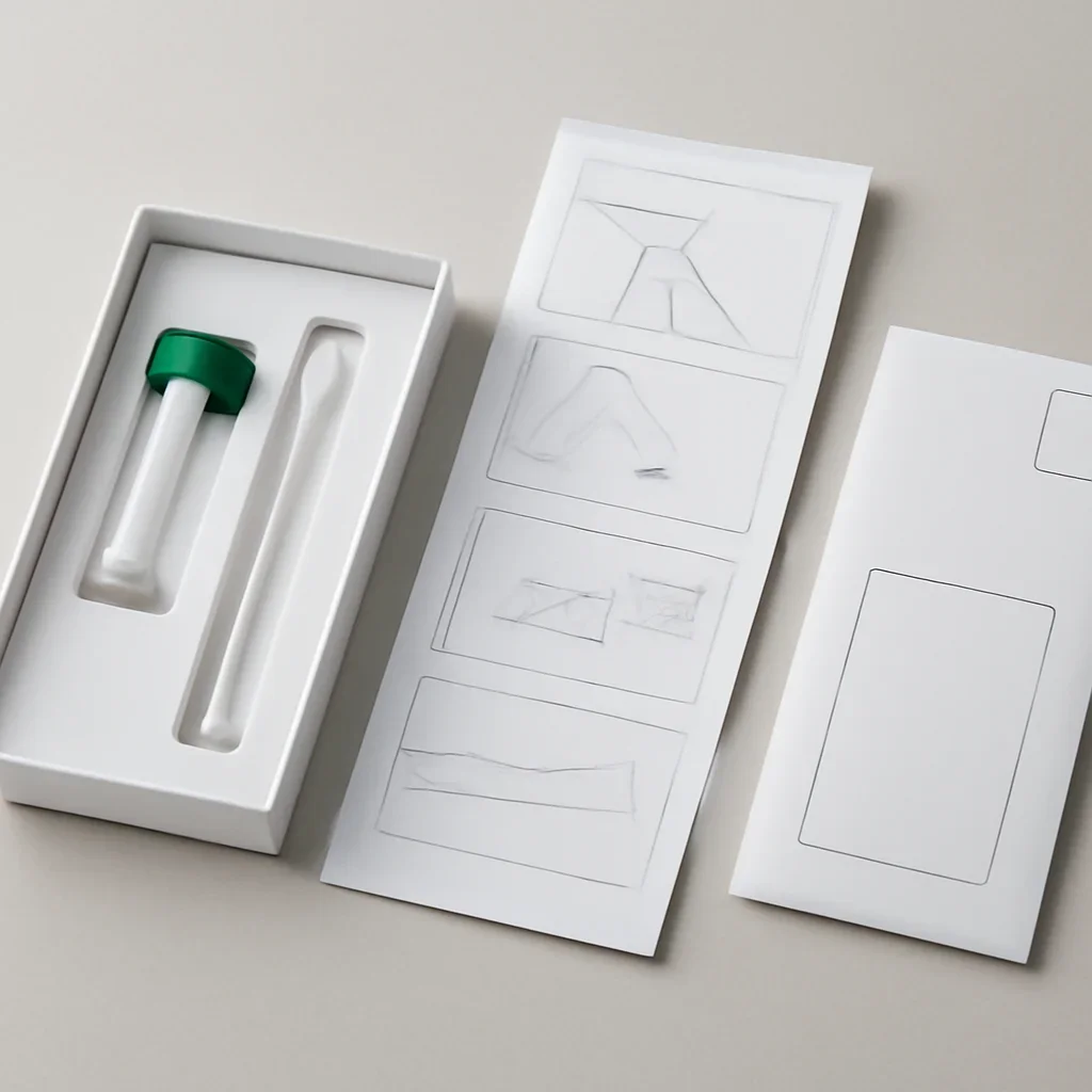 Microbiome test kit contents and at-home collection instructions for a Gatineau customer