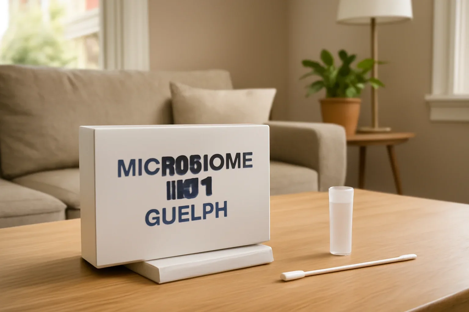 At-home microbiome test kit prepared for delivery to a Guelph Ontario address