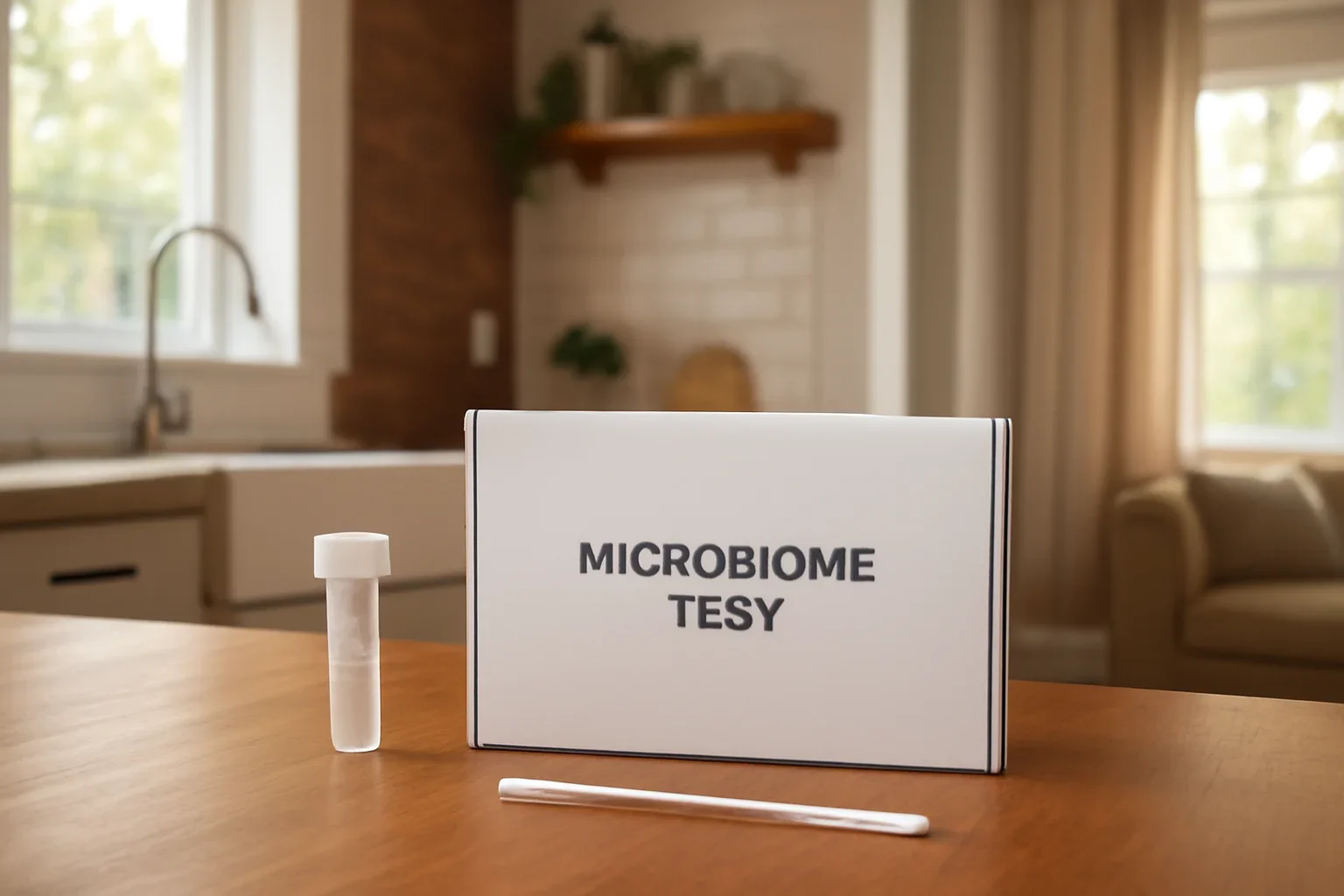 At-home microbiome test kit prepared for a Hamilton customer