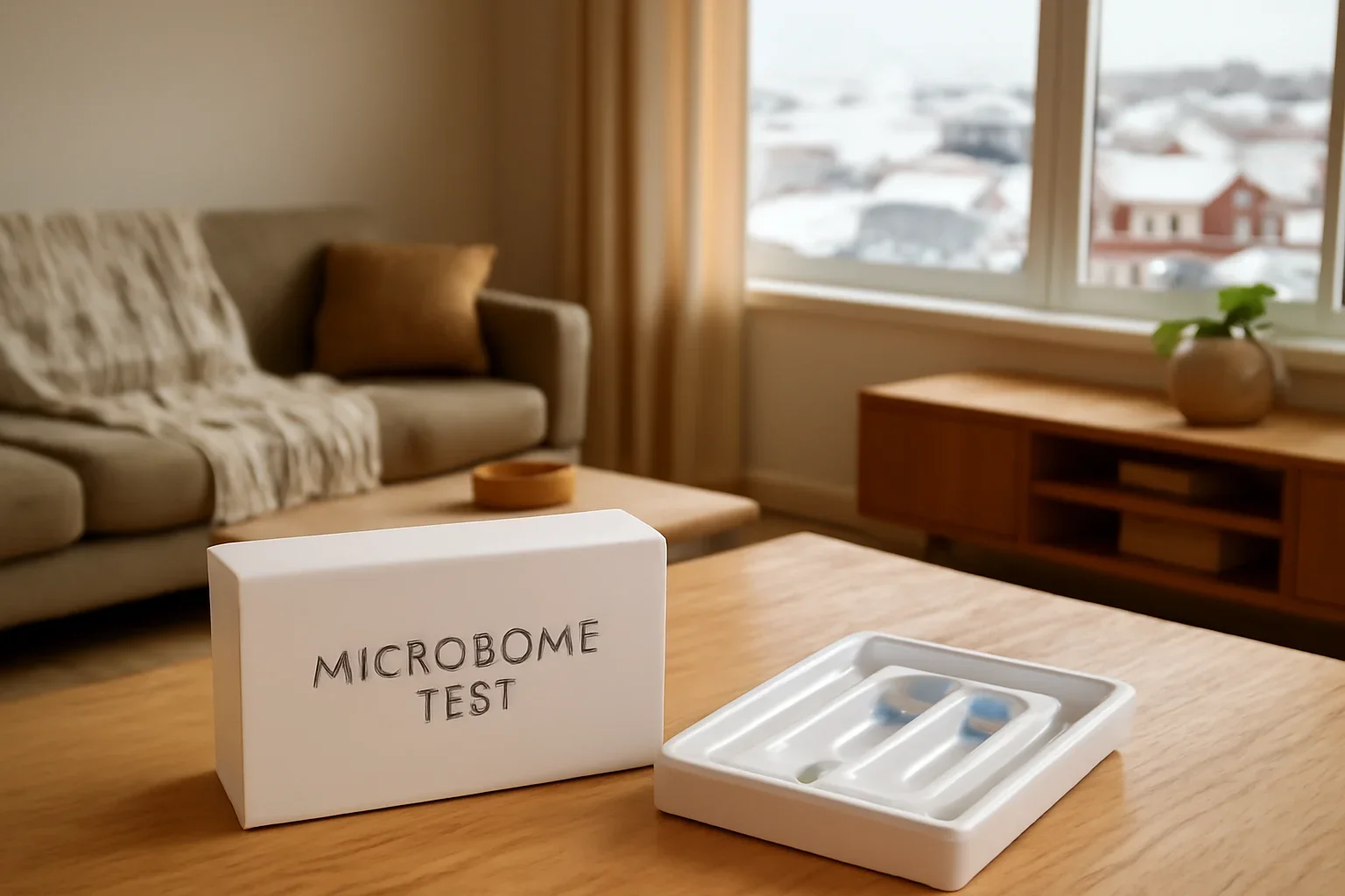 At-home microbiome test kit prepared for delivery to an Iqaluit address