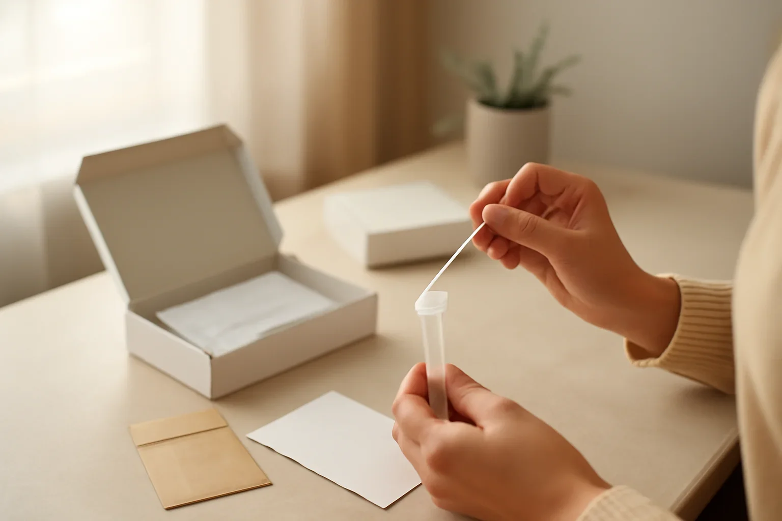 Microbiome test kits and report information being compared before ordering in Canada