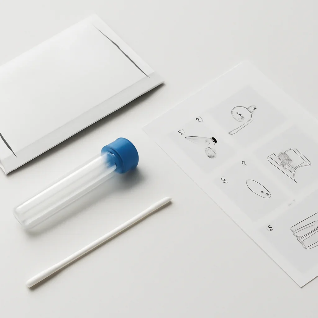 Microbiome report, test kit and collection instructions being compared before purchase in Canada