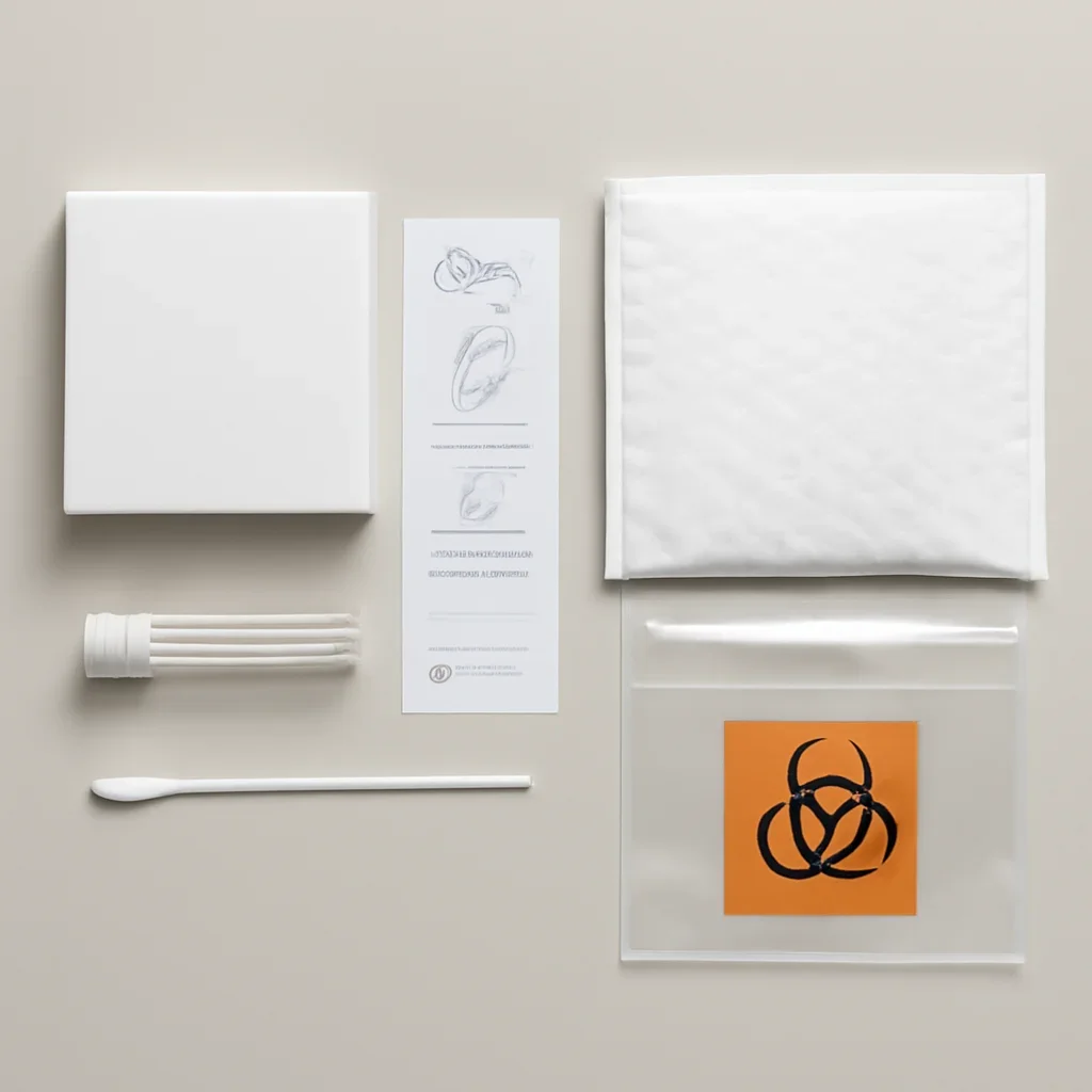 Microbiome test kit contents and home collection instructions for a Kitchener–Waterloo resident