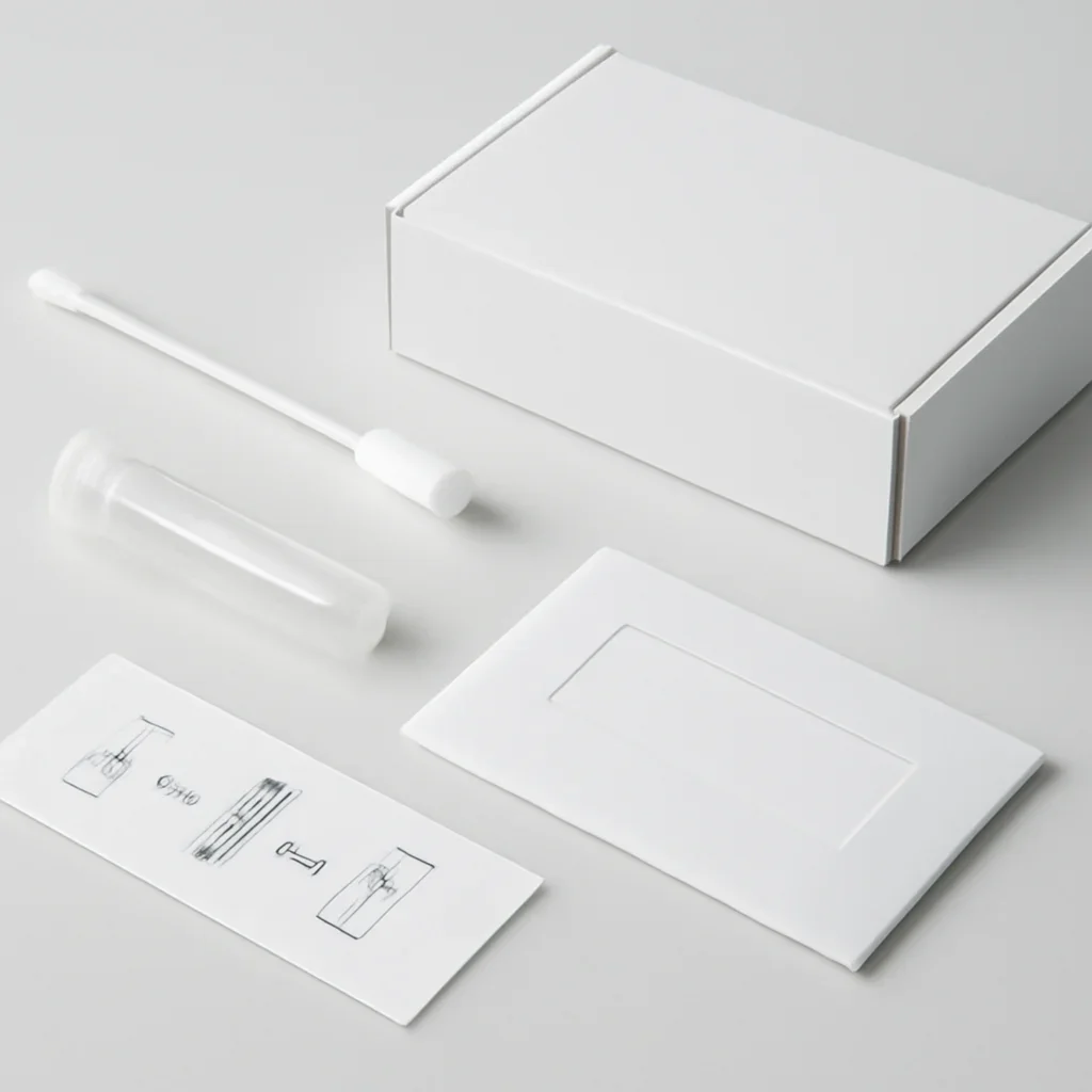 Microbiome test kit contents and home collection instructions for a Lethbridge customer
