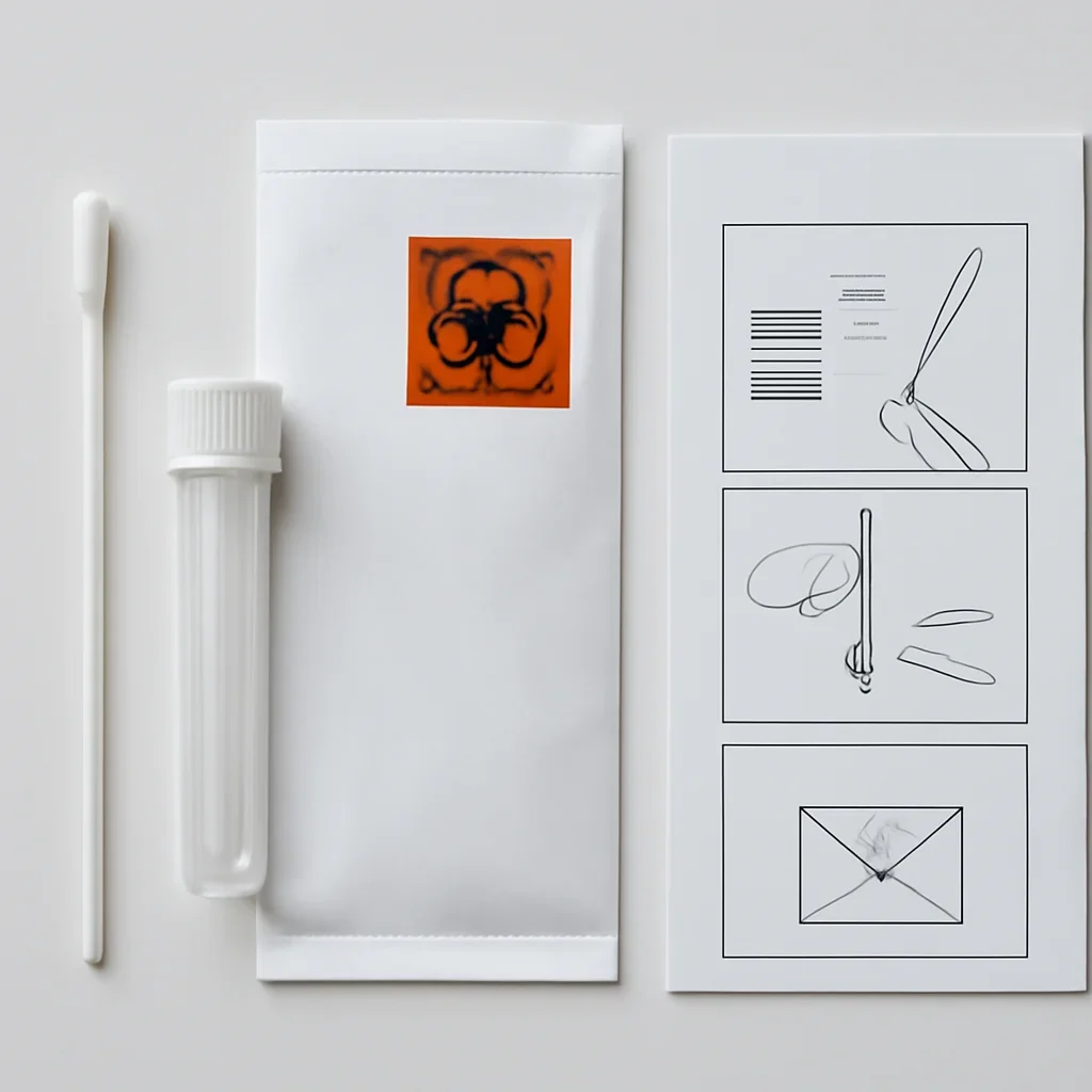 Microbiome test kit contents and at-home collection instructions for a Longueuil customer