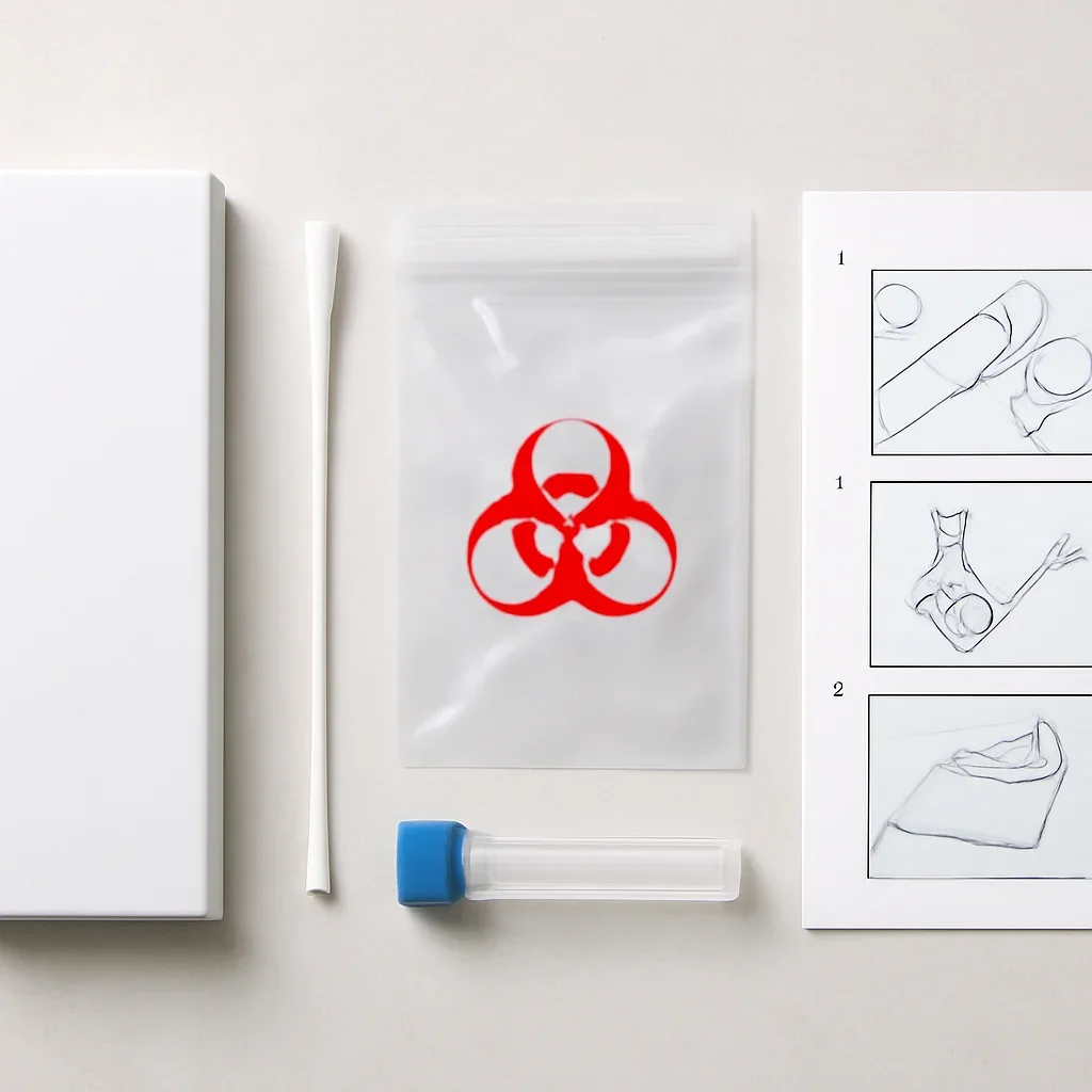 Microbiome test kit contents and home collection instructions for a Nanaimo British Columbia customer