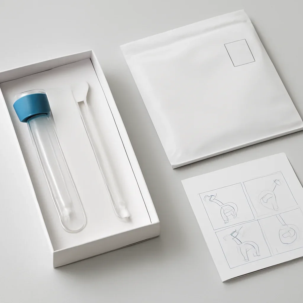 At-home microbiome test kit contents and collection instructions