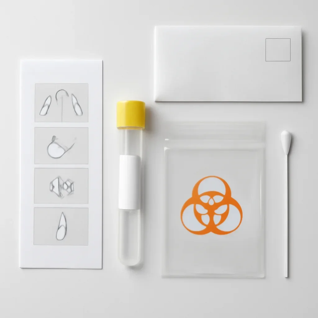 Microbiome testing kit contents and instructions for at-home collection in Nova Scotia