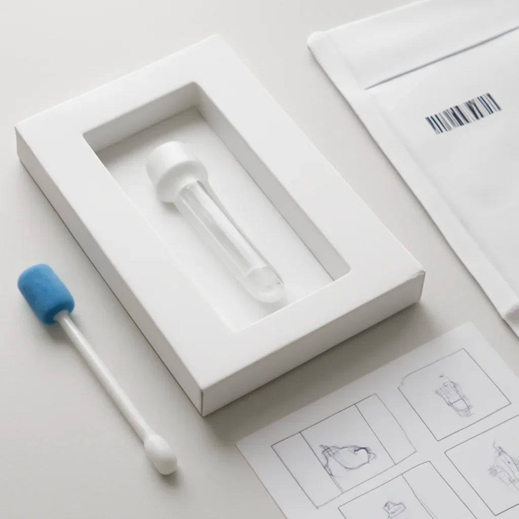 Microbiome test kit contents and home collection instructions for an Oshawa customer