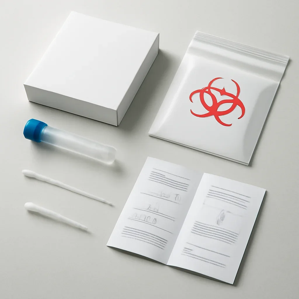 Microbiome test kit contents and at-home collection instructions for an Ottawa customer