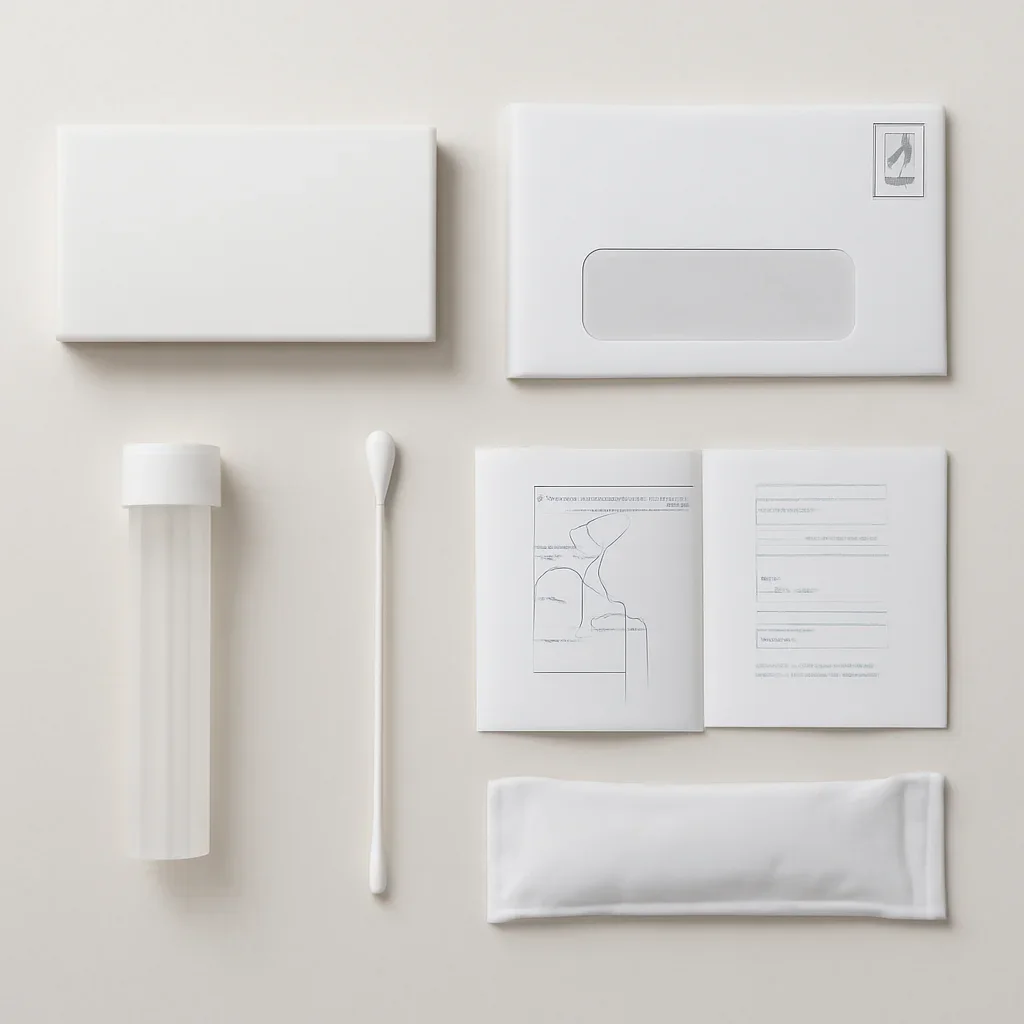 Microbiome test kit contents and at-home collection instructions for a Regina Saskatchewan customer