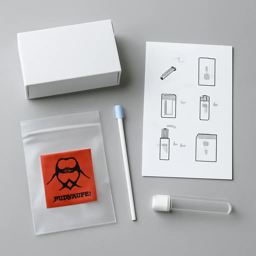 Microbiome test kit contents and home collection instructions for a Richmond British Columbia customer