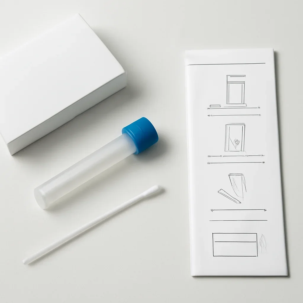 Microbiome test kit contents and at-home collection instructions for a Saint John customer