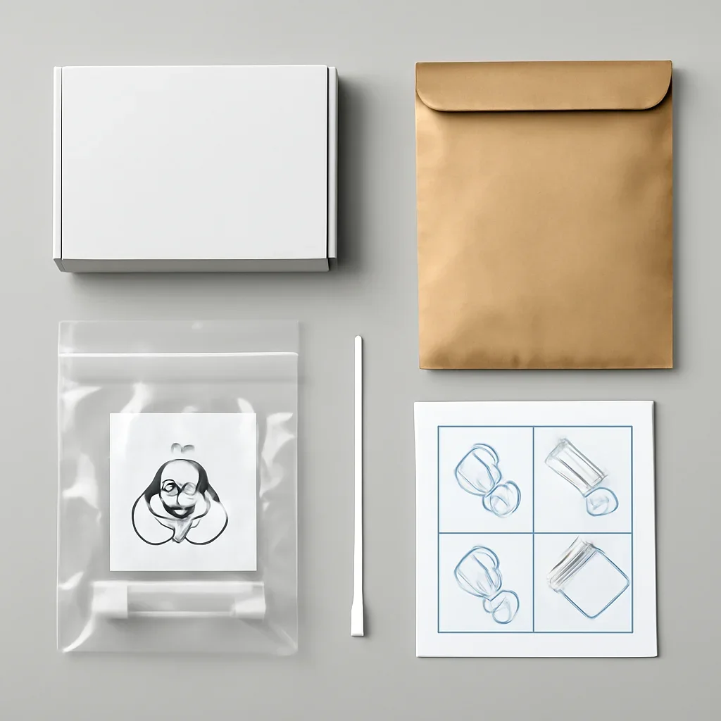 Microbiome testing kit contents and home collection instructions for Saskatchewan