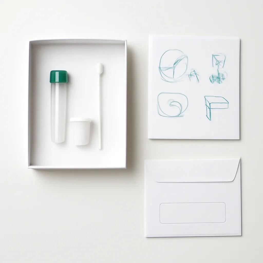 Microbiome test kit contents and at-home collection instructions for a Saskatoon customer