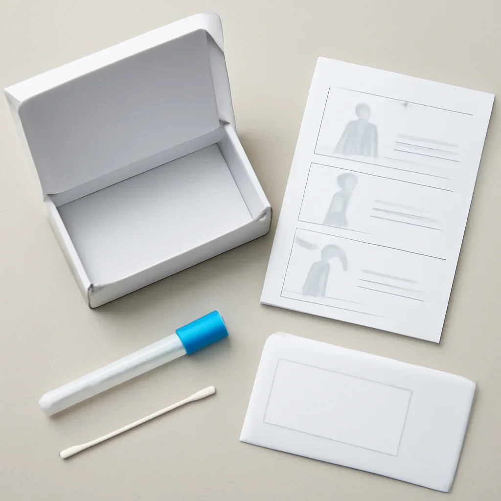 Microbiome test kit contents and home collection instructions for a Trois-Rivières customer