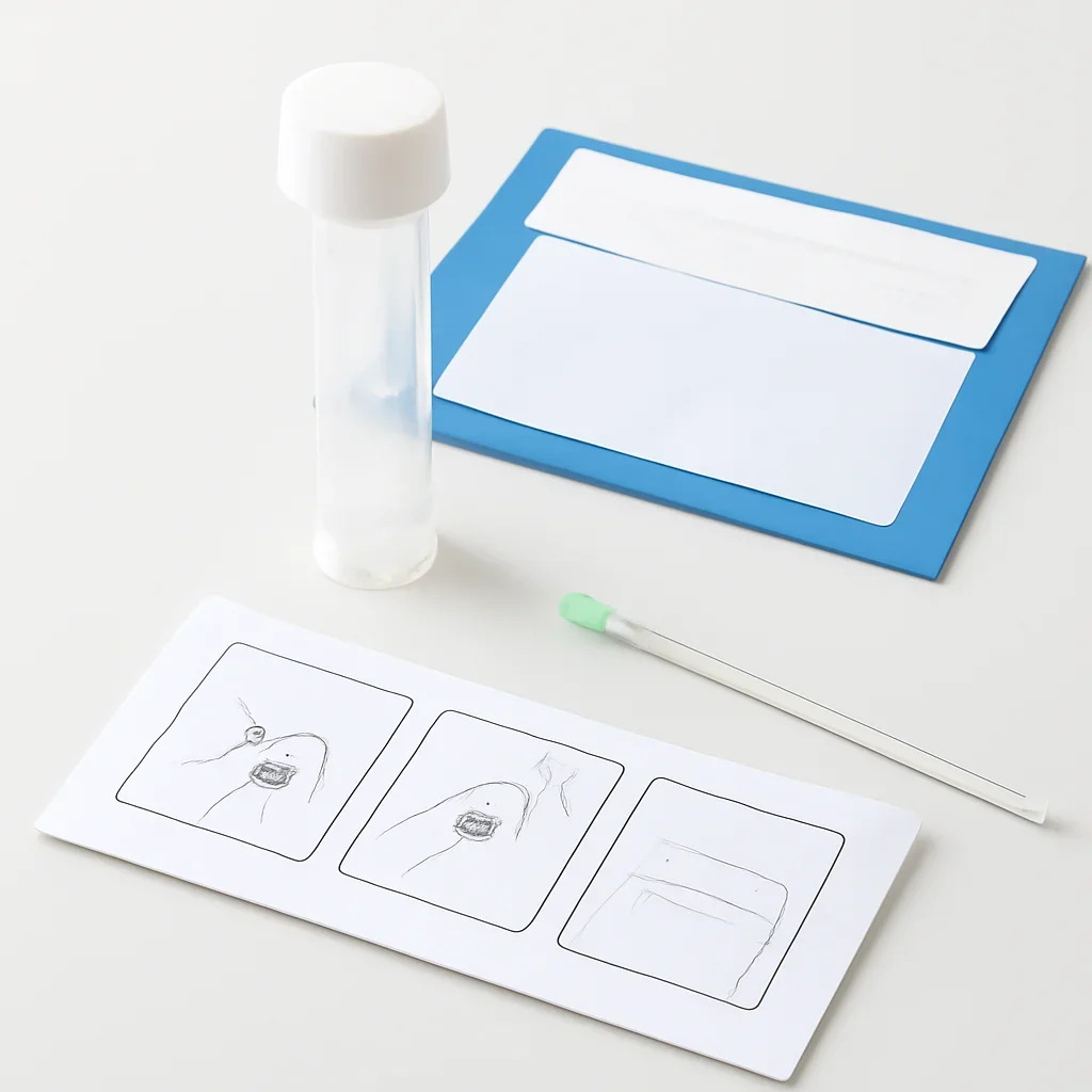 Microbiome test kit contents and home collection instructions for a Vancouver customer