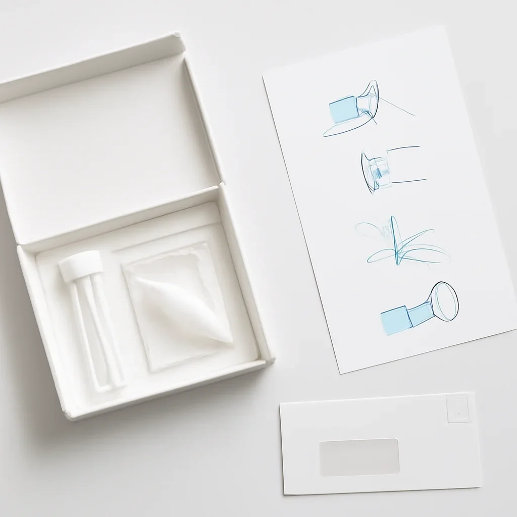 Microbiome test kit contents and at-home collection instructions for a Victoria British Columbia customer