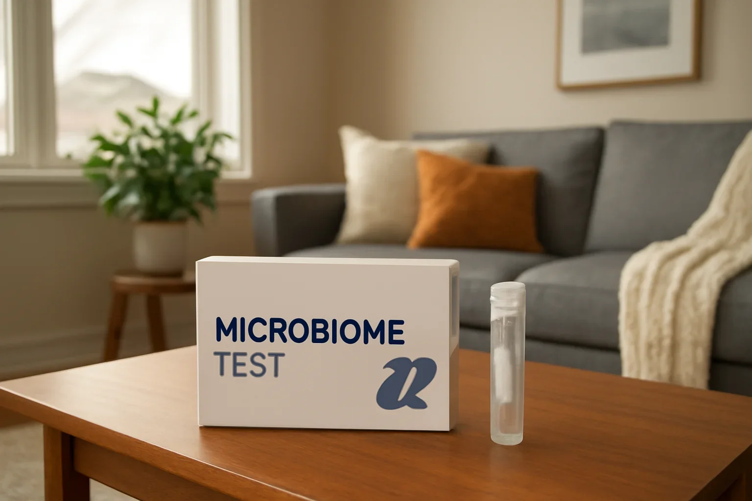 At-home microbiome test kit prepared for delivery to a Winnipeg Manitoba address
