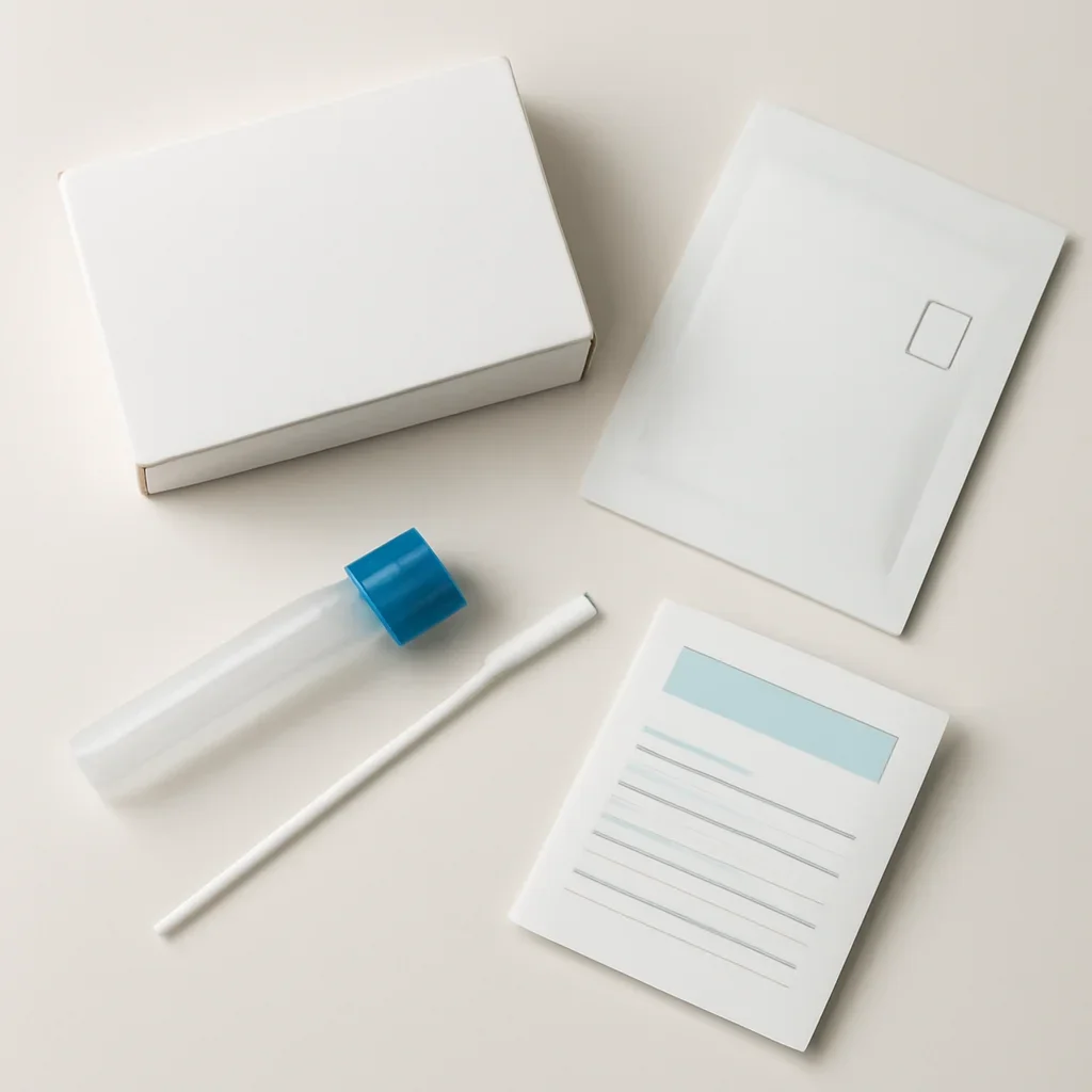 Supporting image for Order Microbiome Test Kit showing kit contents and instructions