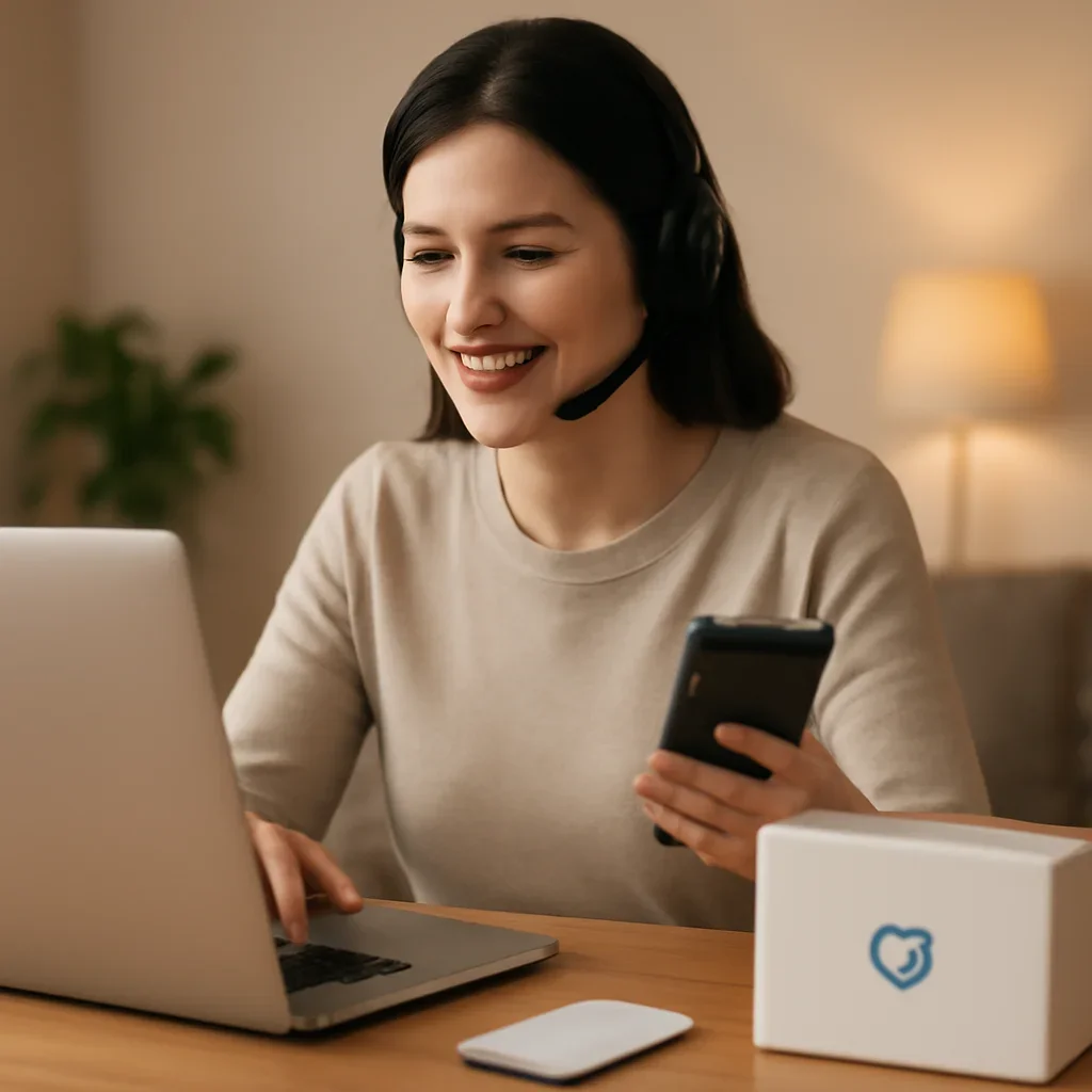 Call to action image for Privacy and Data showing customer support and online ordering