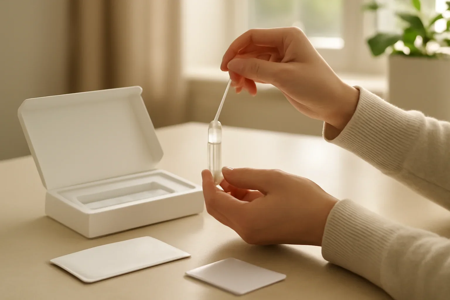 Privacy and Data page hero image showing an at-home microbiome testing scene