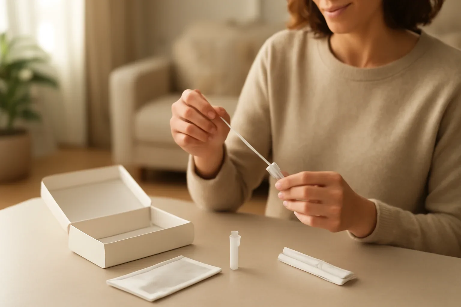 Science Behind Microbiome Testing page hero image showing an at-home microbiome testing scene