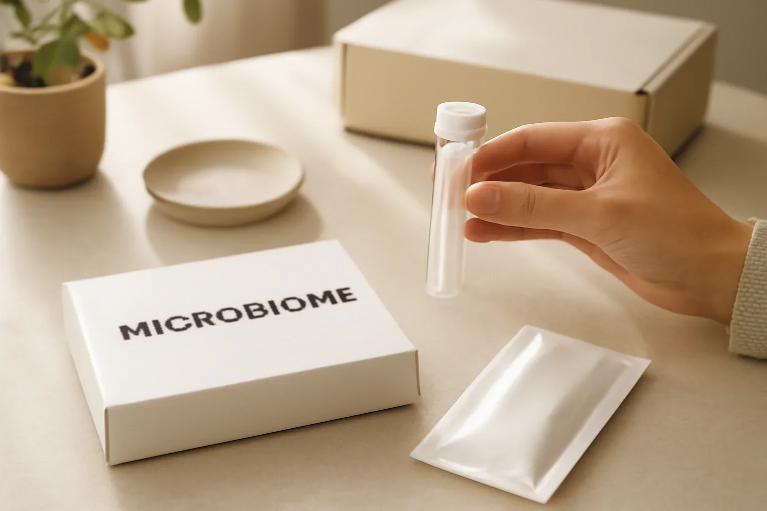 Microbiome test kit prepared for shipping in Canada