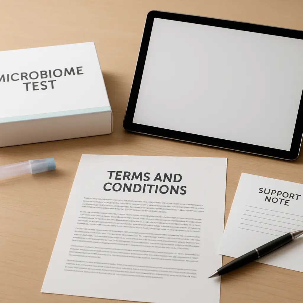 Microbiome testing documents, collection kit and customer support information